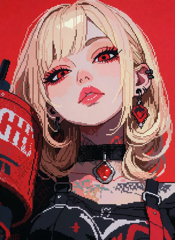 A Low-resolution Pixel Art Portrait Of An Anime-style Girl....