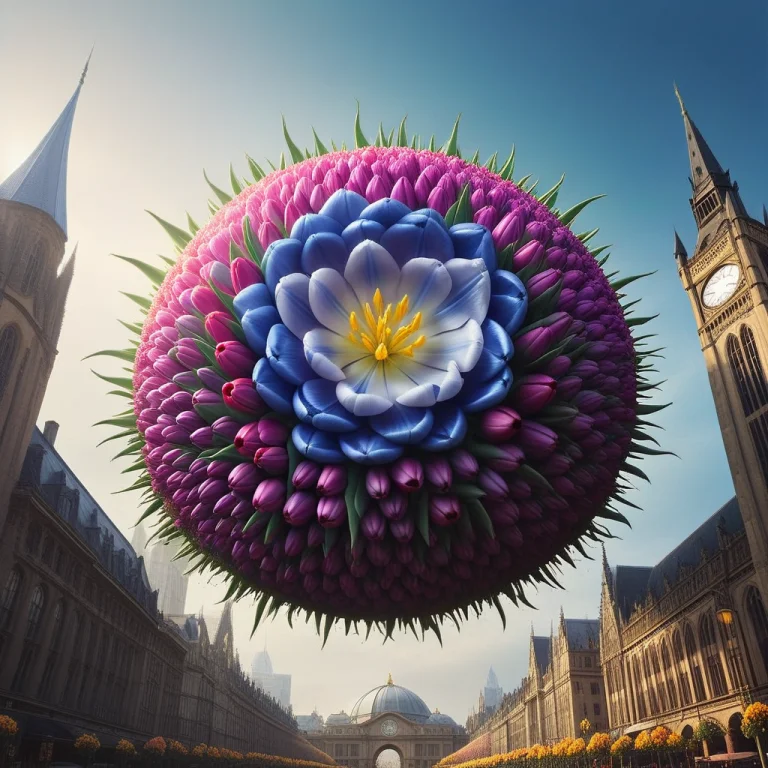 1 Giant Tulip Kaiju, Kaiju Sized, Cape Of Purple And Blue Tu...