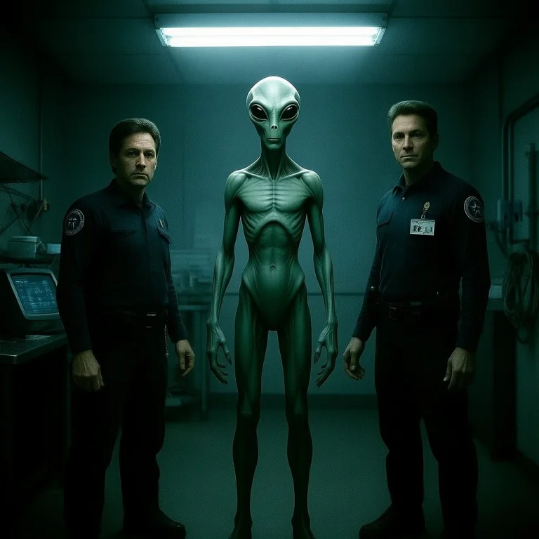 X-files Alien1.2, Grey Alien, Elongated Bald Head, Large Bla...