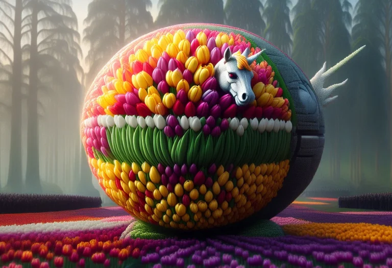 Darth Vade Handing Over A Death Star, Made Of Tulip, To A Un...