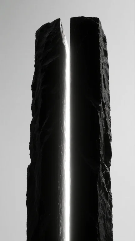 916 Vertical Minimalist Monument Of Spatial Rupture And Blin...