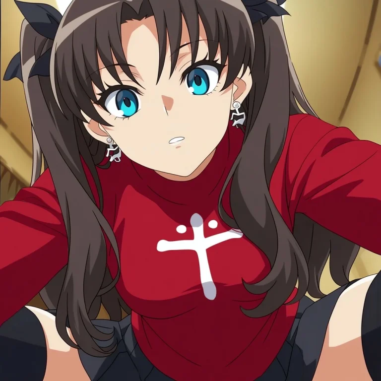Takav7style, 1girl, Tohsaka Rin, Jewelry,safe, Sfw, Long Hai...