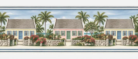 Wallpaper Runner Or Border Bodden Town, Cayman Islands Cayma... — Stable Diffusion AI Prompt: wallpaper runner or border: Bodden Town, Cayman Islands Caymanian cottages, whic...