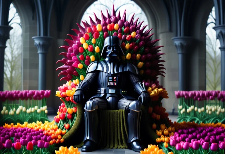 A Cinematic, Surreal Sculpture Of A Darth Vader In A Full Se...