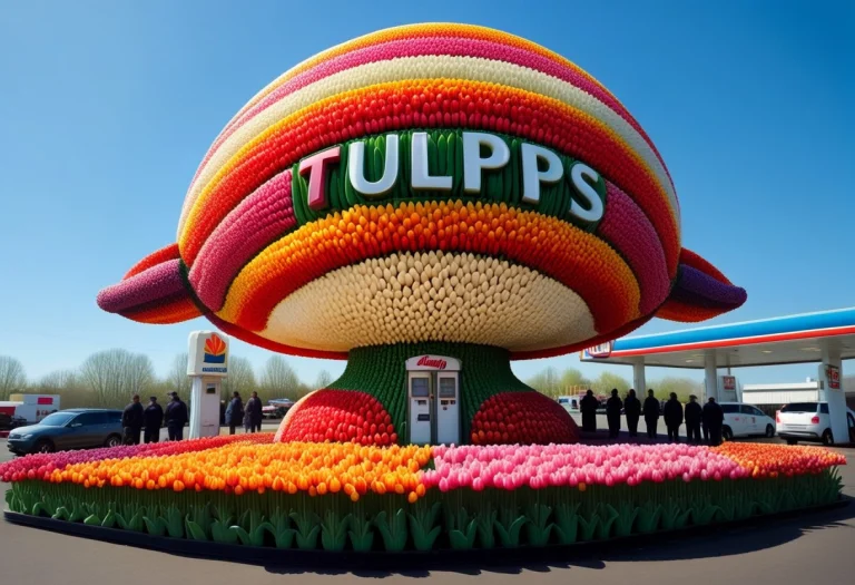 Jaynl-tm, Made Of Tulips, A Tulip-themed Gas Station Are Mad...