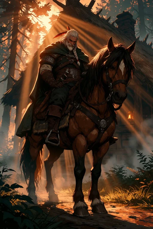 Ta86inkriot, Thin Black Outlines, Painterly Fantasy Illustra...