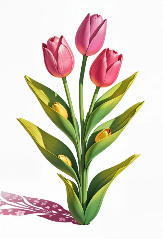 Jaynl-tm, Made Of Tulips, White Background, Simple Backgroun...