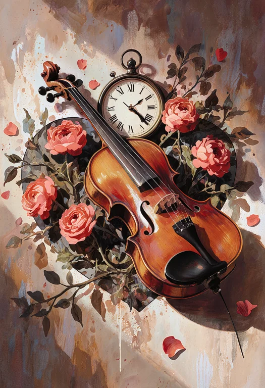 A Dreamy, Painterly Still-life Set Against A Softly Textured...