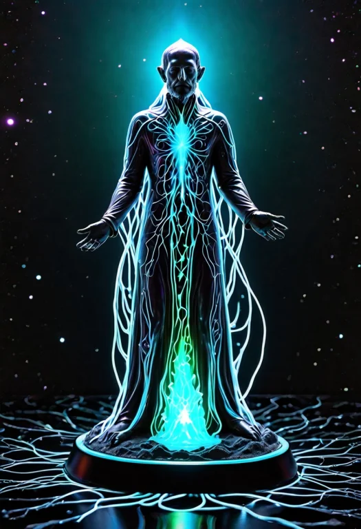 Bioluminescent Light, Polaroid Photograph, Fantasy Wizard St...