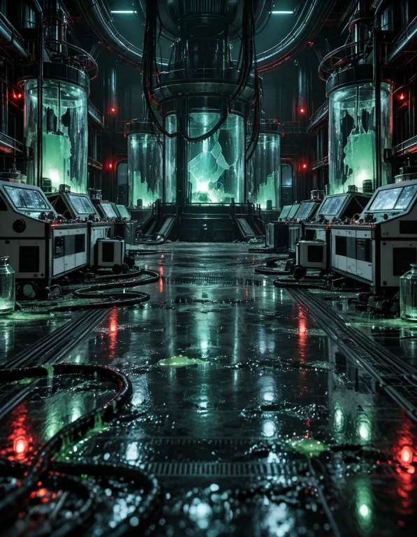 Scifi H0rr0r, Photorealistic, Dna Laboratory Containment Tan...