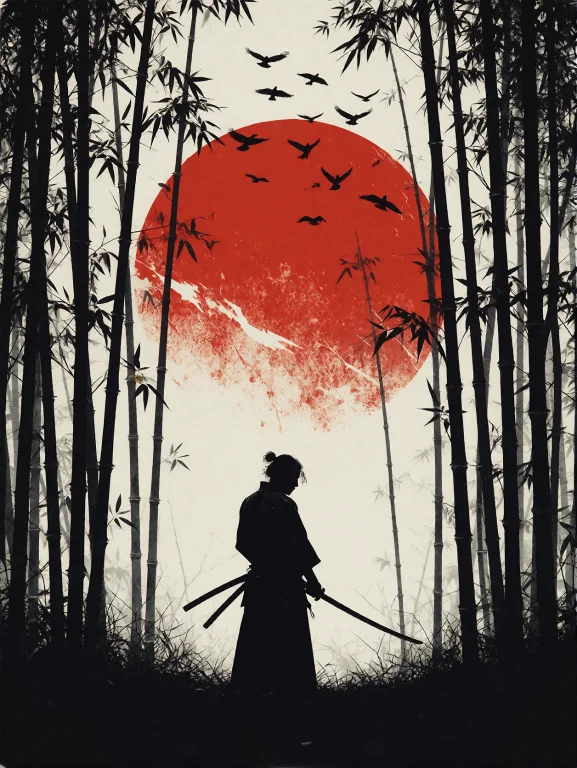 Minimalist Graphic Vector Illustration, Japanese Edo Period...