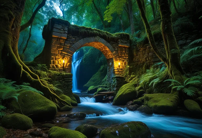 Cinematic Medium-close Shot Of A Magical Secluded Grotto Dee...