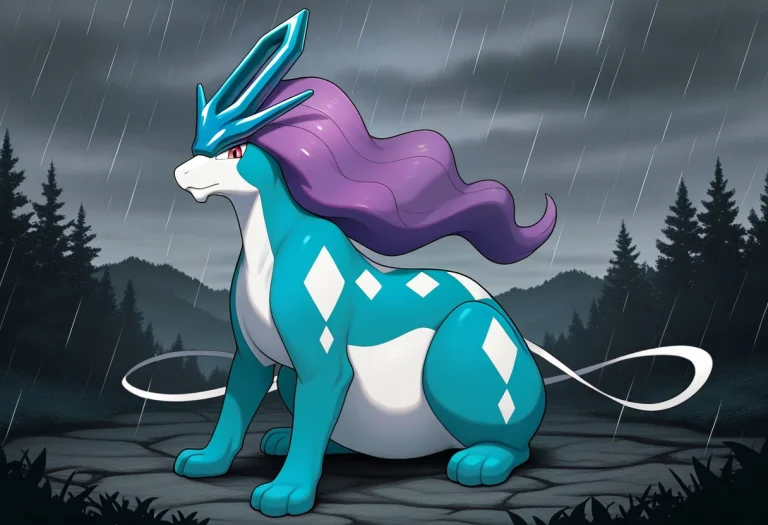 1character, Solo, Quadruped, Suicune Pokemon, Sitting1.3, Sp...