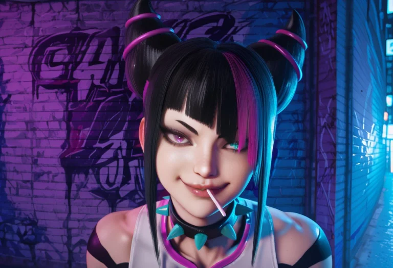 Jurihnxl,two-tone Hair,black Hair Horns,purple Eye,aqua Eye,...