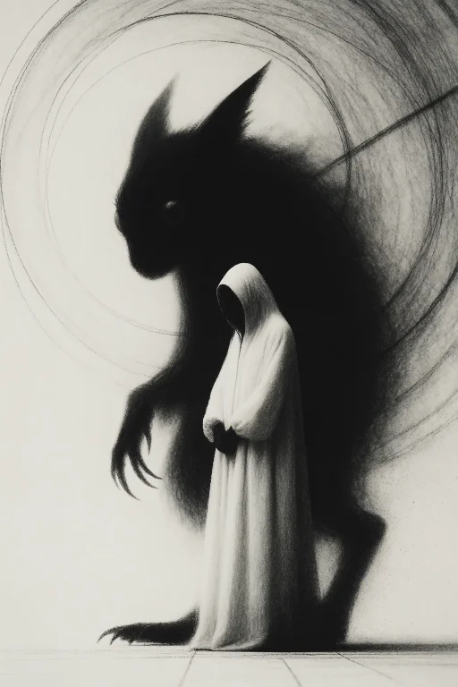 Surreal Low-angle Digital Illustration Of A Mysterious Figur...