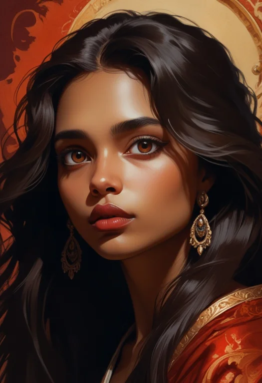 Head And Shoulders Portrait, Gorgeous Lady, Large Expressive...