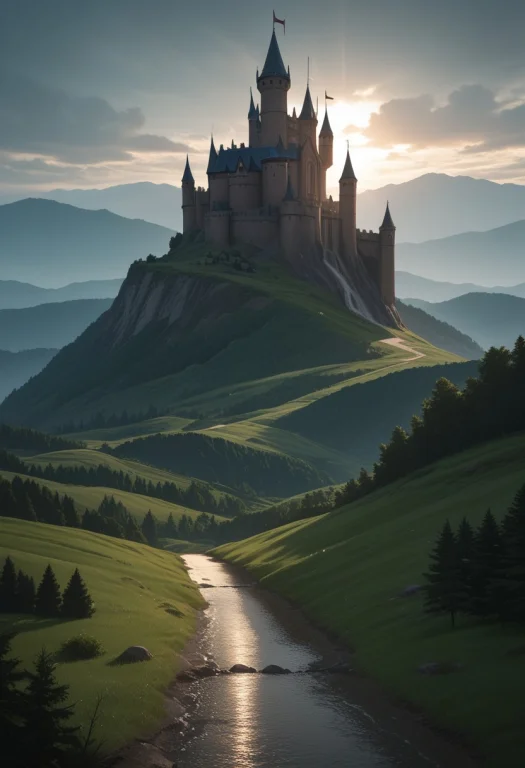 Masterpiece, Best Quality, Amazing Quality, Big Castle On Hi...