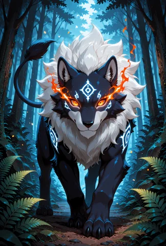 A Massive Mythical Wolf Beast, A Chimera Of Canine And Lion... — Stable Diffusion AI Prompt: A massive mythical wolf beast, a chimera of canine and lion features, standing i...