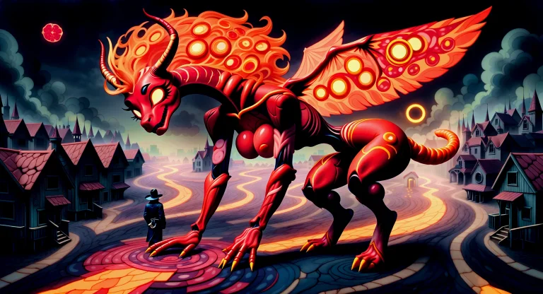 Fre4ky, 1boy, 1girl, No Humans, Monster, Horns, Wings, Claws...