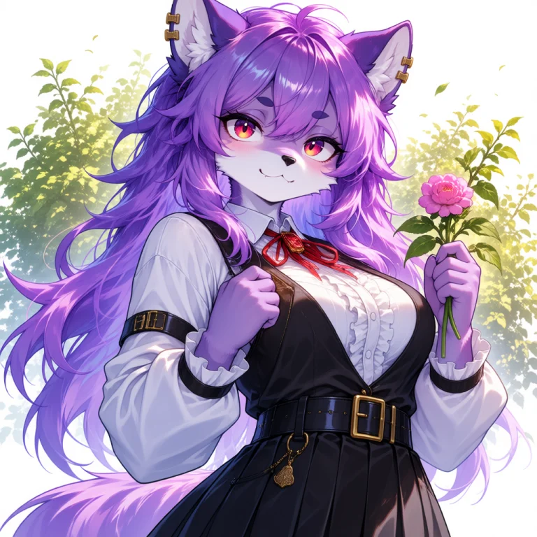 Masterpiece, Very Aesthetic, Indoor, 1girl, Furry, Purple Ha...