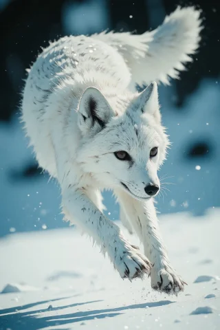Nature, An Arctic Fox Mid-pounce On The Tundra Of Northern N... — Stable Diffusion AI Prompt: nature, An Arctic fox mid-pounce on the tundra of northern Norway, entire fox fi...