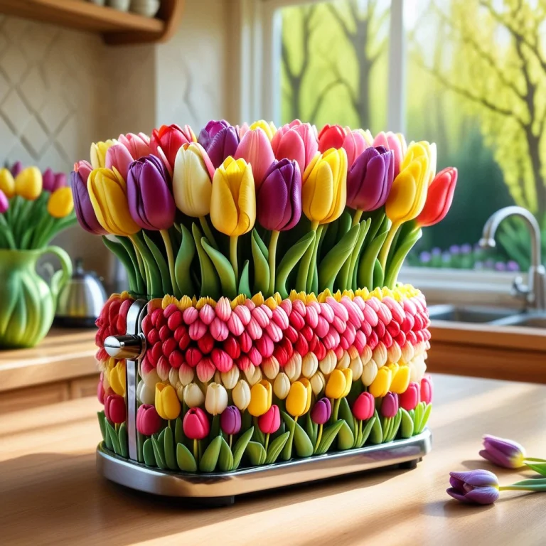 Jaynl-tm, Made Of Tulips,  A Single, Classic Chrome Toaster...