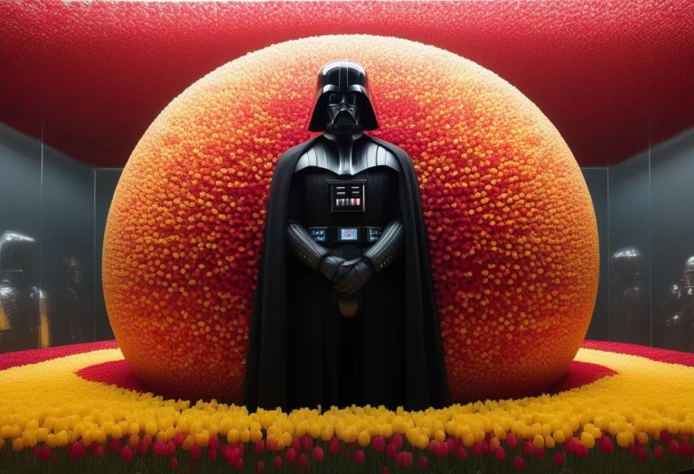 Darth Vader Suspended Inside His Glowing, Cylindrical Medica...