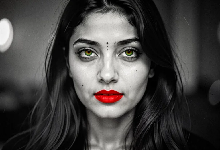 Cinematic Film Still Of Indian-girl-brown-eyes A Closeup Of...