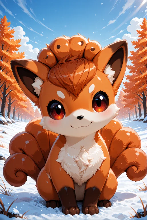 Vulpix From Pokemon, Fox Species, Featuring Bright Orange Fu...
