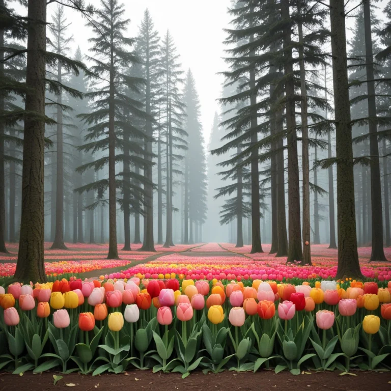 Masterpiece, Best Quality, Jaynl-tm, Made Of Tulips, Forest,