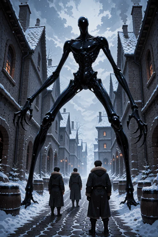 A Colossal, Otherworldly Entity With A Sleek, Glossy Black C...