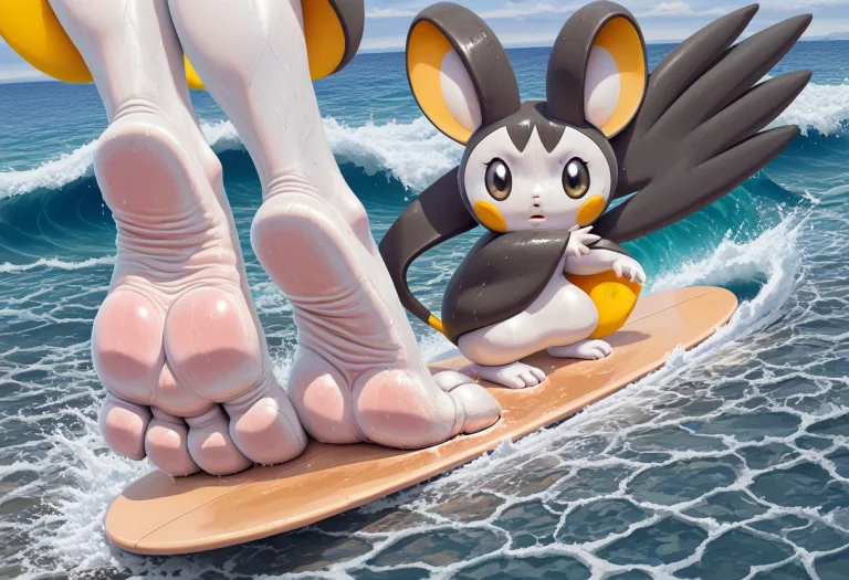 Masterpiece, Best Quality, Emolgapokemon Black  White, Solo,...