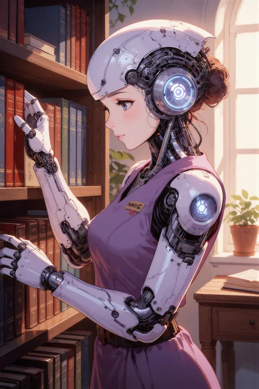 An Anime Style Illustration Of A Female Assistant Android Wi...