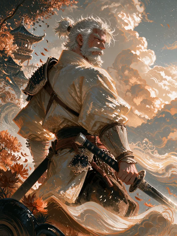 A Rugged Middle-aged Warrior Portrayed In A Whimsical Storyb...