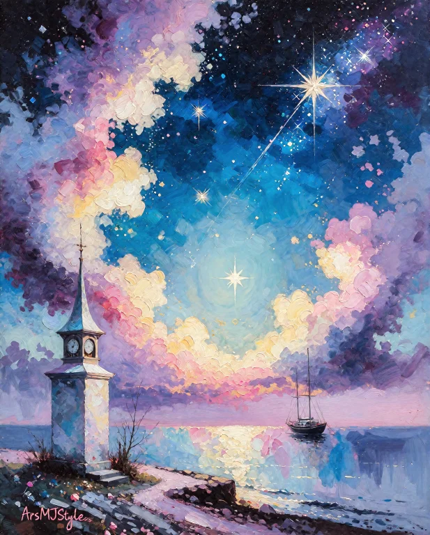 Arsmjstyle, Impressionism, Cloud, Colorful, Starry, Stars, U...
