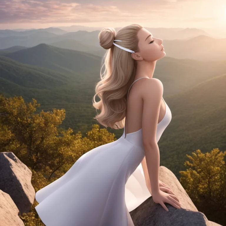 1girl, Hyperrealistic Photo Of A Woman Standing On The Edge...