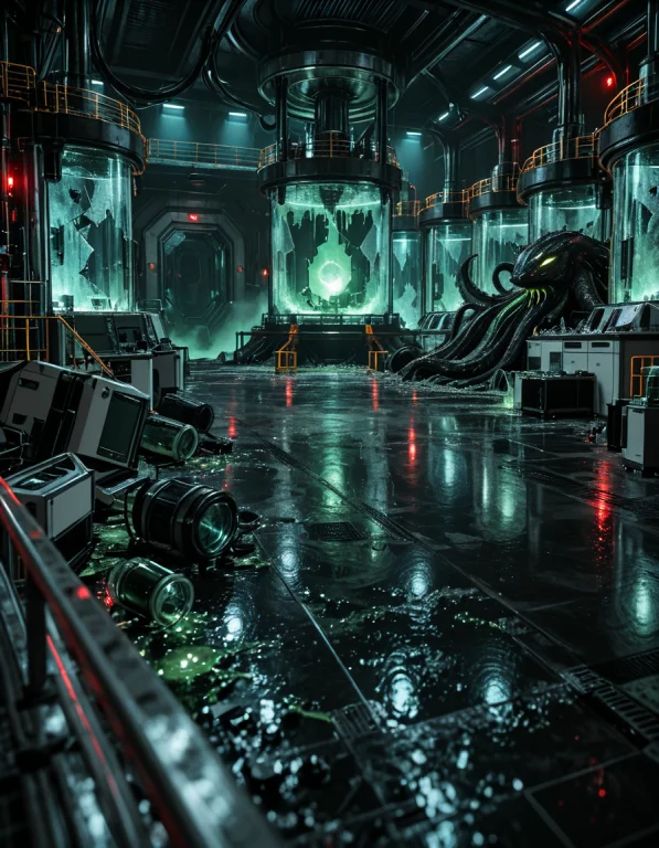 Scifi H0rr0r, Photorealistic, The Same Main Dna Research Hal...