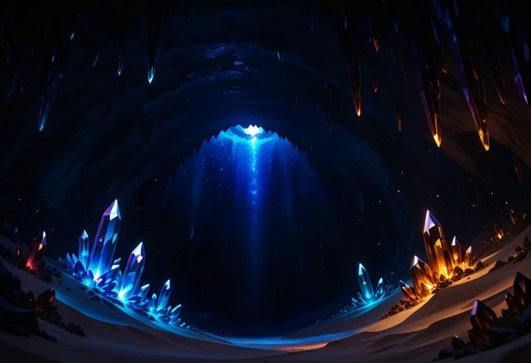 Inside,sand Cave, Crystalline Stalactites And Stalagmites, B...