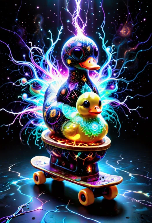 A Porcelain Rubber Duck Statue Sitting On A Toilet Bowl Prec...