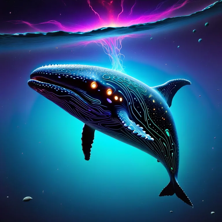 A Colossal Humpback Whale Swimming Through Outer Space As If...