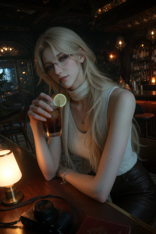 Photograph Of A Confident, Cool, Mysterious And Tall Woman W...