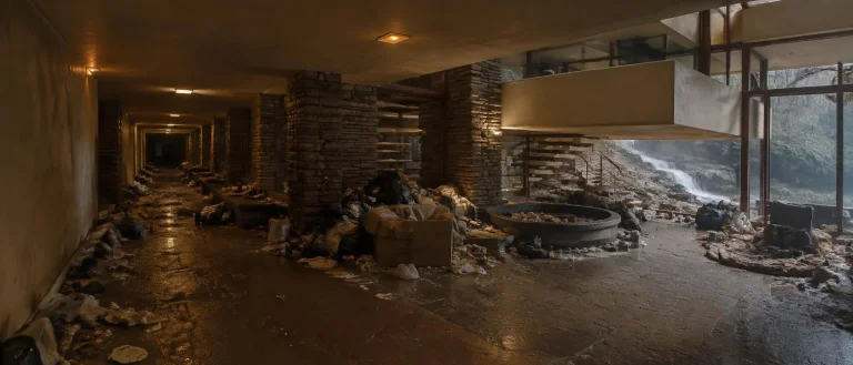 Corridor And Foyer In A Backrooms Section Corresponding To F...