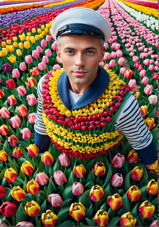 Jaynl-tm, Made Of Tulips, A Majestic Made Of Tulip, 8k, Raw...