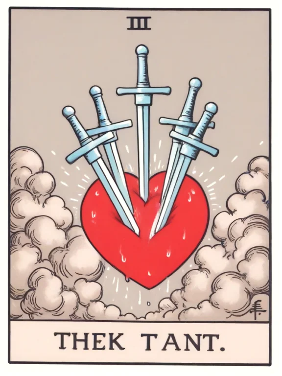 Tarot, Multiple Of Swords, Iii, Solo, No Humans, Huge Heart,...