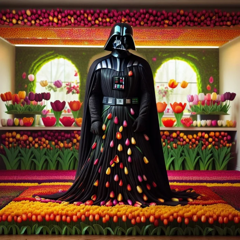 Made Of Tulips, Darth Vader Posing Awkwardly Like A Fashion...