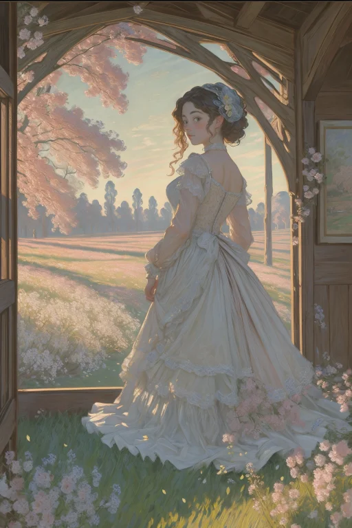 1girl, Loramonetv16 Monet, Oil Painting Style, Designed By J...