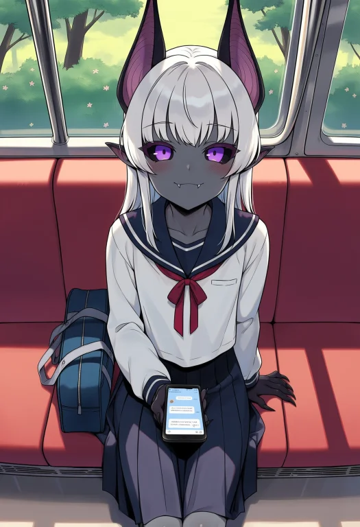 1boy, Trap, Flat Chest, Small Eyes, Black Sclera, Purple Eye...