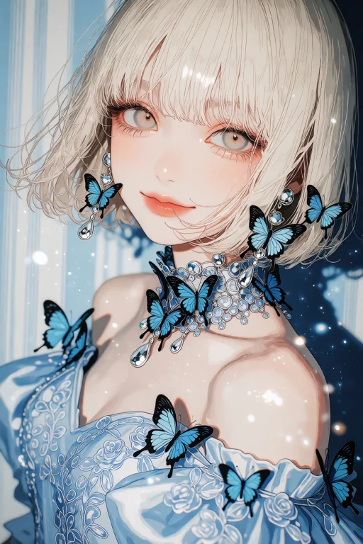 Nijisis, Anime-style Illustration Of A Girl With Short Pale...