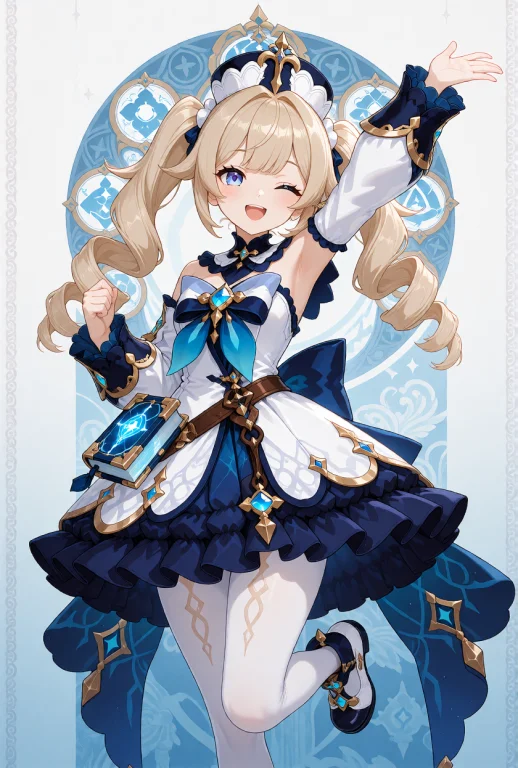 Barbara From Genshin Impact, Human, Featuring Long Ash-blond...