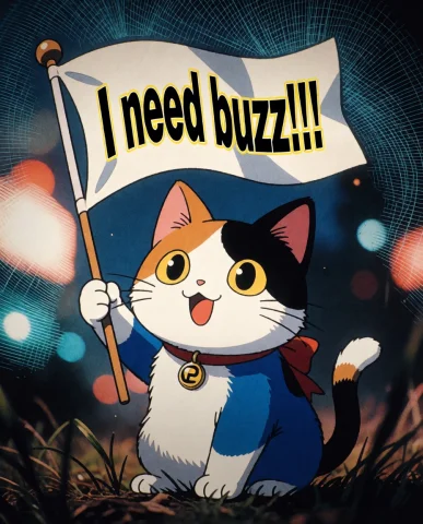 Ektachrome Fade Film, Anime Style Cat Holding Flag With Text... — Stable Diffusion AI Prompt: ektachrome fade film, anime style cat holding flag with text "I need buzz!!!"